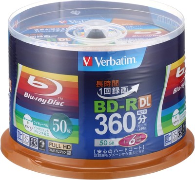 Verbatim Blu-ray Disc BD-R 50GB 50 Sheets 1-6x Speed VBR260RP50SV1