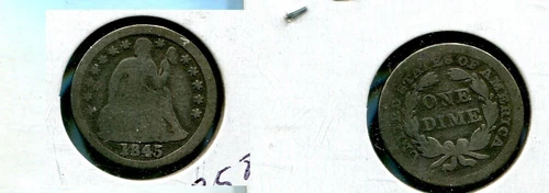 1845 P LIBERTY SEATED DIME TYPE COIN GOOD 2583T
