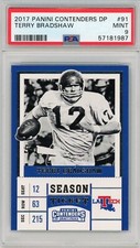 Terry Bradshaw 2017 Panini Contenders DP #91. PSA Graded Mint 9