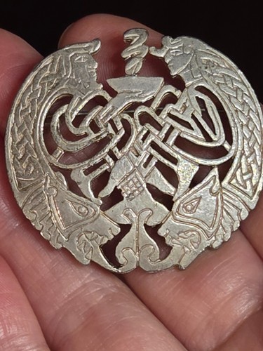 Celtic Pewter Medieval Irish  Knotwork Brooch Jewelry