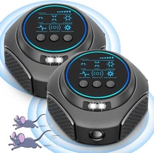 1/2Pack Mouse Repellent Indoor Ultrasonic Plug in, Rodent Repellent for House