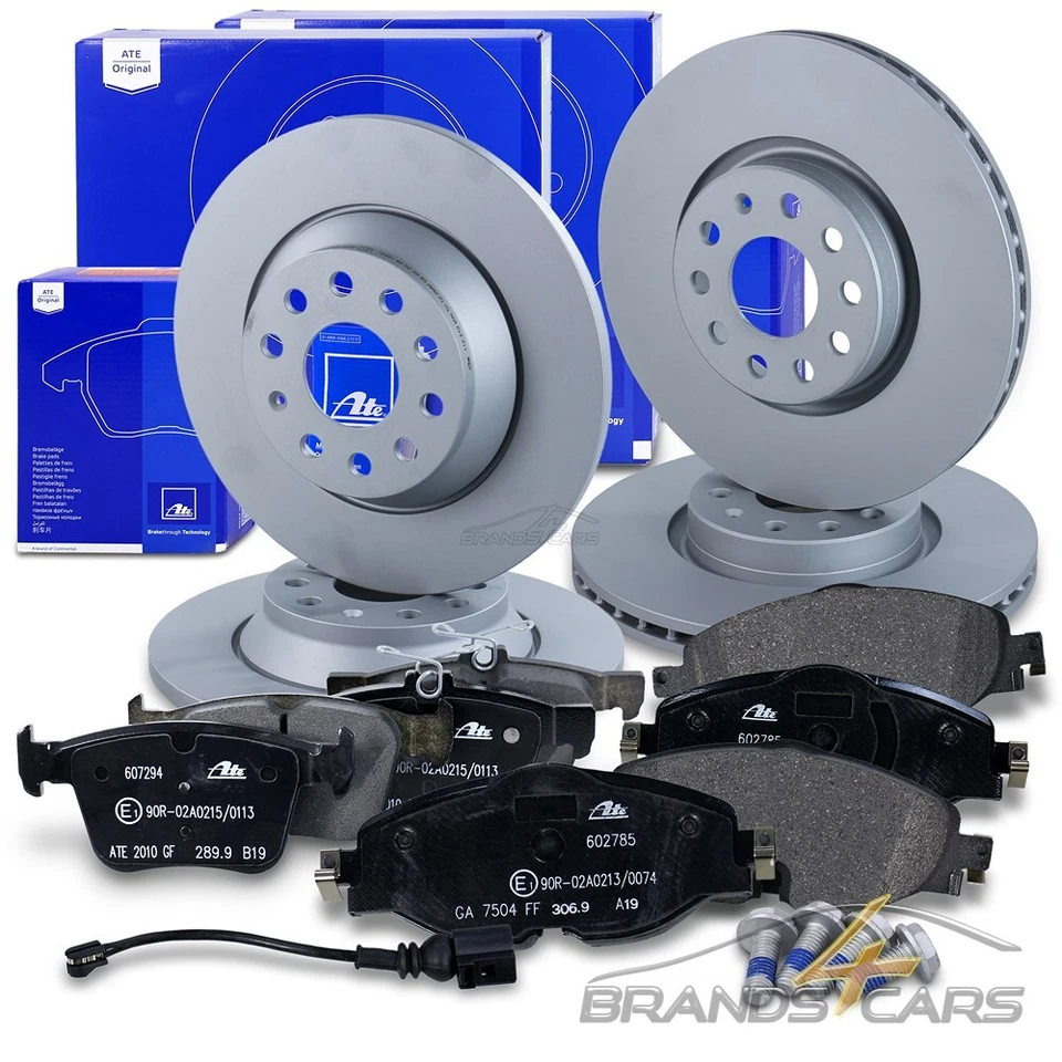 ATE BREMSSCHEIBEN +BELÄGE VORNE+HINTEN FÜR AUDI A3 SEAT SKODA KODIAQ VW GOLF 7