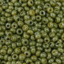 Preciosa Seed Beads 8/0 3mm Olivine Green Czech Rocaille 30g CS034