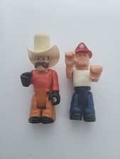 Vintage 1979 Fisher Price Husky Helpers Cowboy Ten Gallon Hat and Fireman