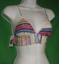 NEW HANKY PANKY 1B7421 BRIGHTON STRIPE TRIANGLE CROSSOVER LACE BRALETTE M