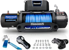 REINDEER 9500lbs Electric Winch Synthetic Rope 12V Towing Trailer Truck Off Road
