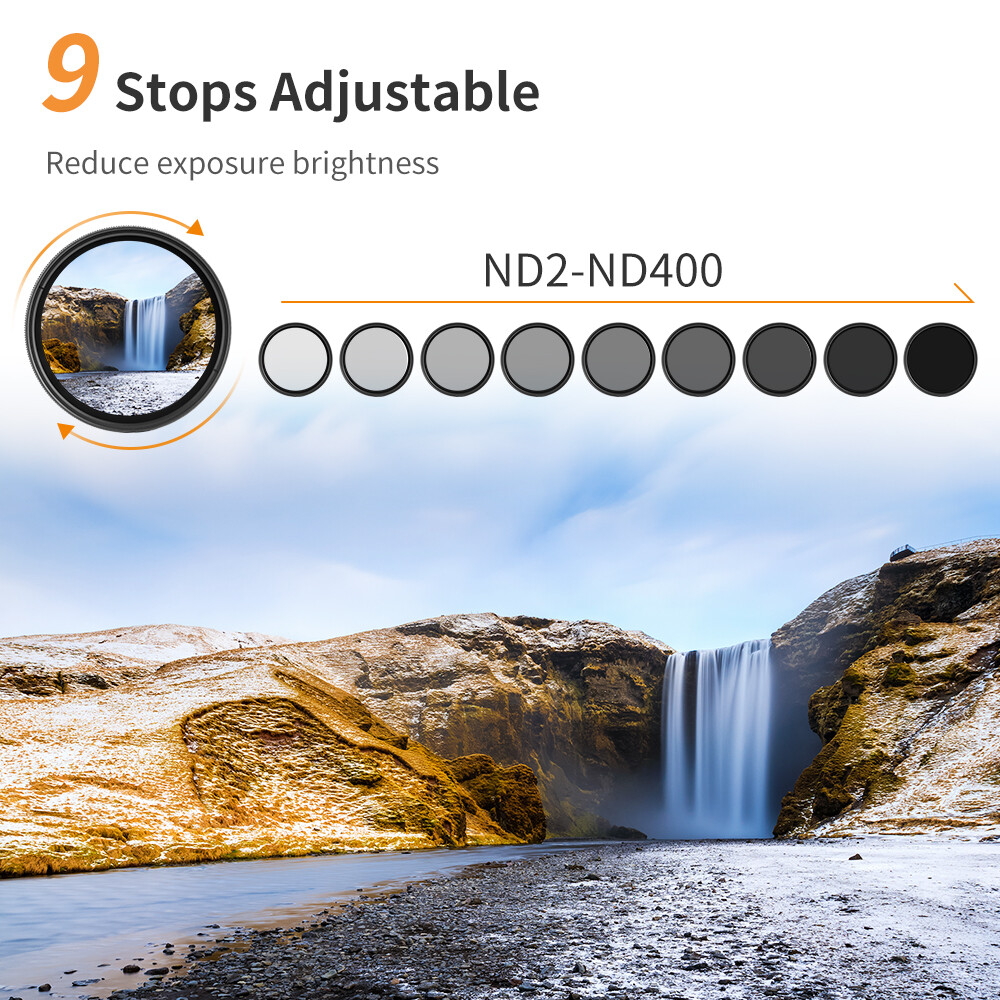 Filtro Variabile ND2-400 46mm Per Obiettivi Fotocamera - Densità Neutra Regolabile Per Nikon, Canon - Foto 4