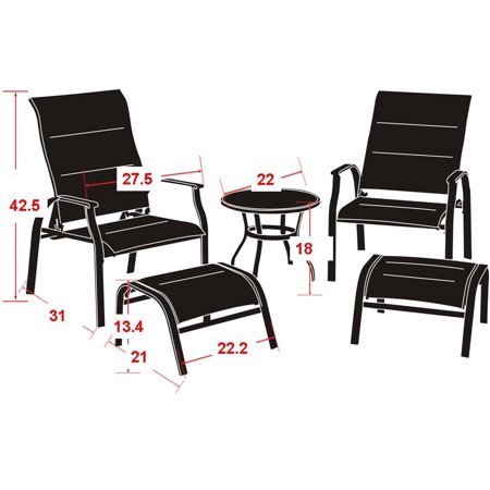 Mainstays Highland Knolls 5pc Outdoor Chat Set Seats 2 Tan For Sale Online Ebay