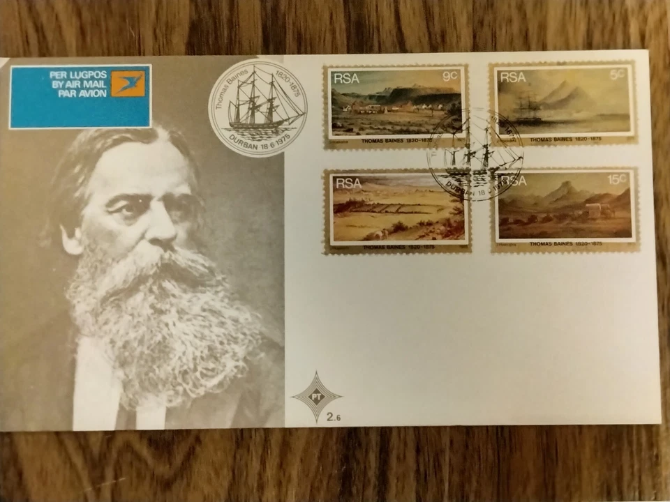 RSA-SOUTH AFRICA- MNH & USED Centenary of Thomas Baines death 18/06/1975 - Image 4 of 4