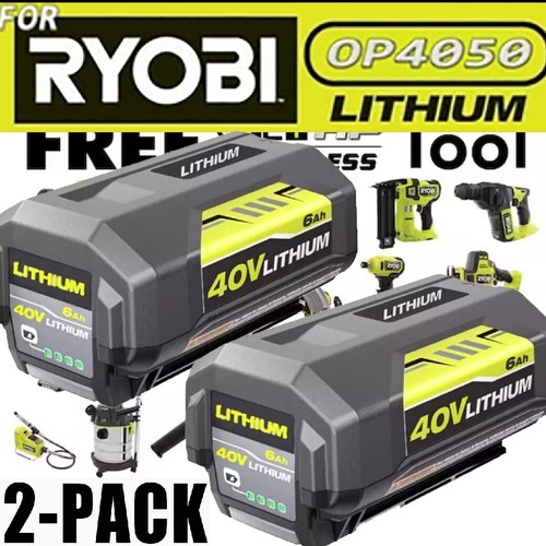 2 Pack 7500mAh OP4026 Replacement for Ryobi 40V Lithium Battery / Charger Combo - Picture 26 of 28