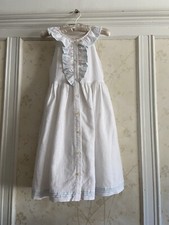 NWT Janie And Jack Girls Pickstitched Linen Dress 10 White