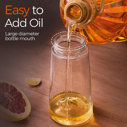 Oil Sprayer Cooking 2 in 1 Glass Oil Dispenser 16oz Kitchen Gadget Frying & BBQ - Picture 5 of 10