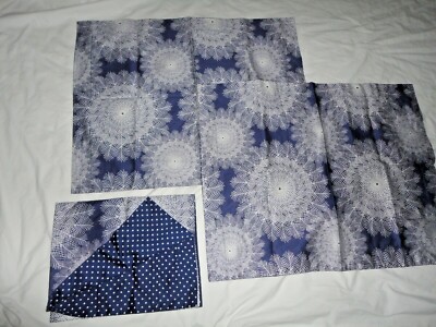 IMPRESSIONS LUXURY TREASURES BLUE MEDALLIONS (3) STANDARD PILLOW SHAMS 21 X 26
