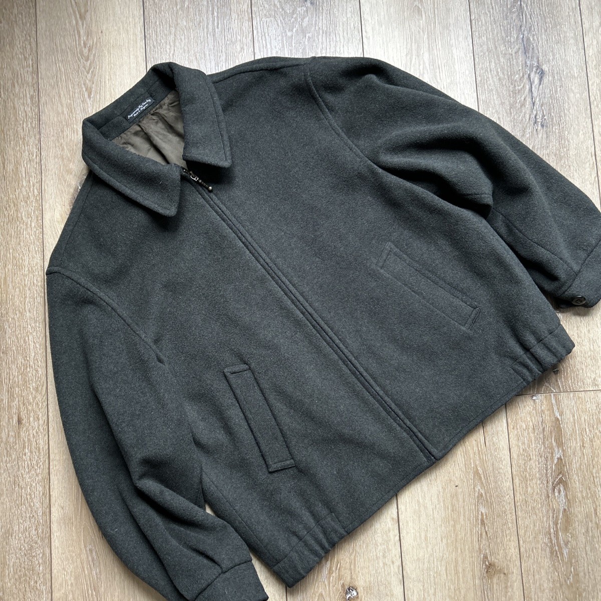 Vintage Wool Blend Bomber Jacket Mens L Black San-Felice Vintage Wool Blend Bomber Jacket Mens L Black San-Felice