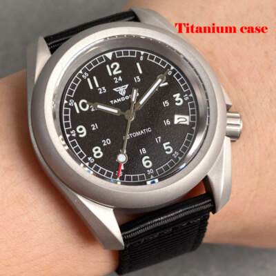 40mm Men's Field Watches Titanium Sapphire NH35 Automatic Mechanical Retro Watch