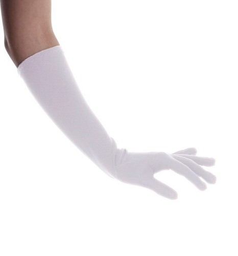 Handschuhe WEISS langes Kind 15" Jazz Tap Tanz Kostüm Cosplay Verkleiden Vitrine Neu - Bild 3 von 7