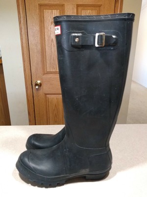 hunter original tall rain boots black matte