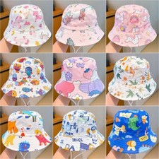 Baby Cartoon Summer Sun Hats Toddler Boys Girls Kids Wide Brim Beach Bucket Hat