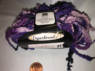 DEPARTMENT 71 PURPLE CONFETTI MARDI GRAS KNITTING CROCHET DESIGNER YARN 34G