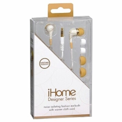 RARE - Gold Fashion iHome IB20WM Noise Isolating Earphones