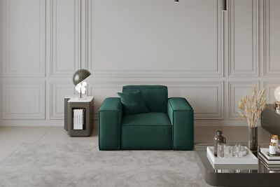 Sofaset Designersofa CELES 3-2-1 in Stoff Opera Velvet Opalgrün