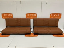 PAIR Tan Quilted leather 2 man rear bench seats FITS Land Rover Defender 90/110
