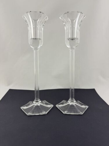 WATERFORD MARQUIS TRIUMPH CRYSTAL CANDLESTICKS CANDLE HOLDERS - Picture 1 of 13
