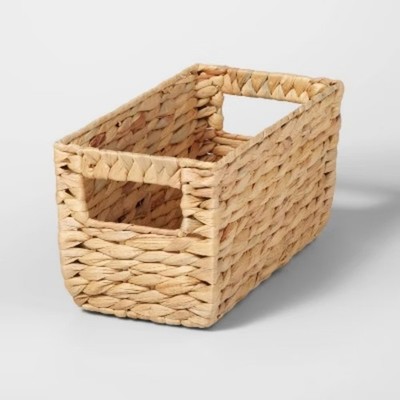 Woven Water Hyacinth Rectangular Basket Small -12'' x 6'' x 6''