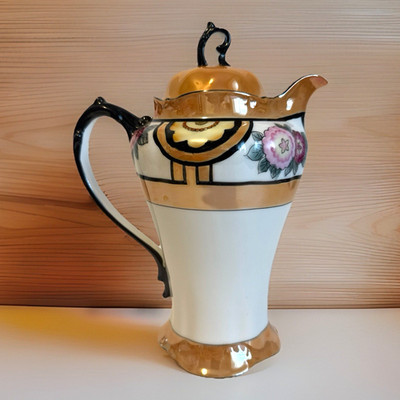Morimura/Noritake 1911-1921 Narked Hand Painted Nippon Lusterware Choc/Tea Pot