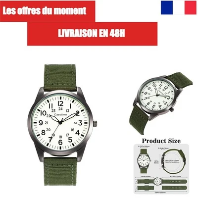 Montre Militaire Tactique Casotime Homme - Quartz Analogique Étanche 30m - Photo 1/4