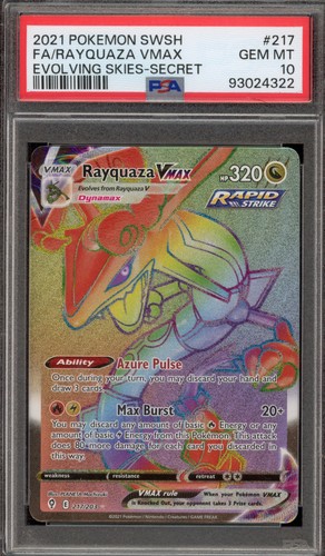 Pokemon Rayquaza VMAX Evolving Skies Secret Rare Full Art #217 PSA 10 Gem Mint