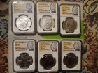 2021 $1 SILVER MORGAN & PEACE DOLLAR NGC MS70 ER FULL 6 COIN SET CC D S O