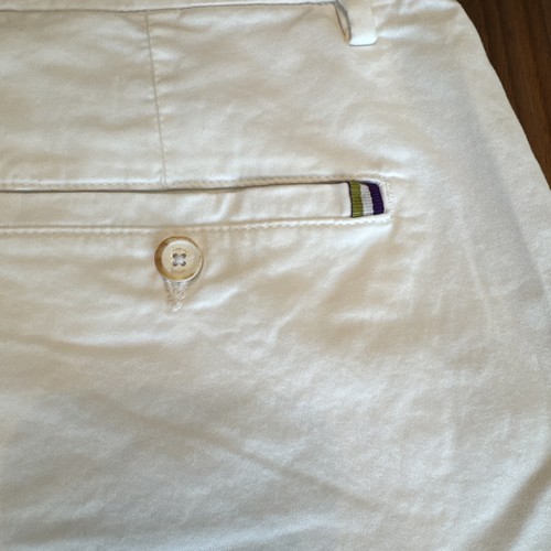 NWT SZ 36 Mens White Robert Graham Cotton Flat Front Shorts NWT 9” Drop - Picture 9 of 12