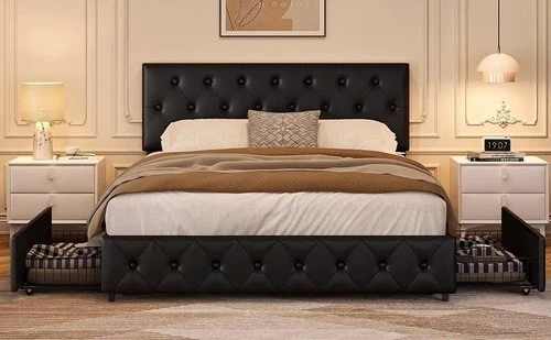 Letto Matrimoniale Imbottito COSTOFFS con Cassetti Contenitore 140x200 / 160x200 - Foto 1 di 10