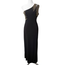 Y2K Guess Studded Sequin Cold Shoulder Formal Maxi Slip Dress Size 4