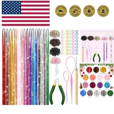 Hair Tinsel Kit With Tool 6800 strands 16 Colors Fairy Hair Tinsel, Sparkling...