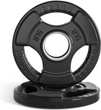 2" Rubber Olympic Grip Weight Plate for Strength Training,Weightlifting-5LB Pair