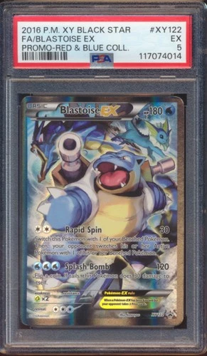 2016 POKEMON BLACK STAR RED & BLUE PROMO BLASTOISE EX FULL ART #SY122 PSA 5!