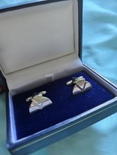 Sterling Silver 925 Cufflinks – Geometric Design – With Presentation Box