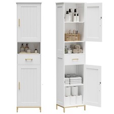 67" H Bathroom Storage Cabinet, Tall Storage Cabinet with Adjustable Shelves,...