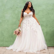 Modest African Plus Size Wedding Dresses A Line Tulle Custom Made Bridal Gowns