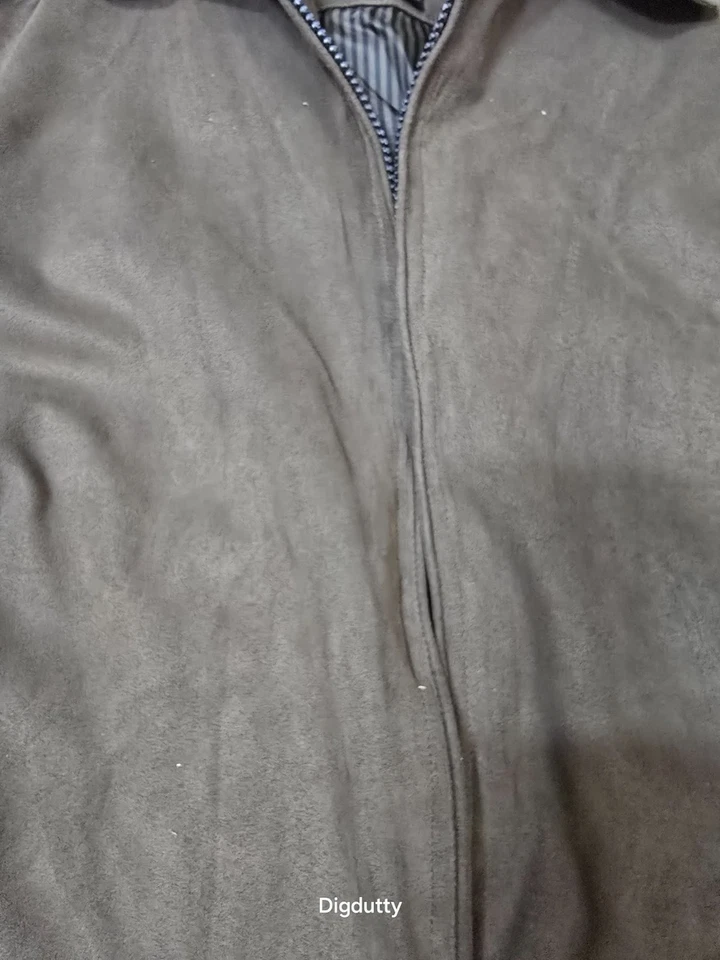 Jaqueta CLAIBORNE Outerwear Feminina Marrom Médio Camurça Falsa Bombardeiro Zíper Forrado com Fecho - Imagem 3 de 4