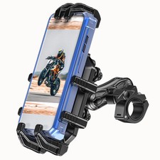 Motorcycle Phone Mount with Vibration Dampener Secure Lock, Size Adjustabl...