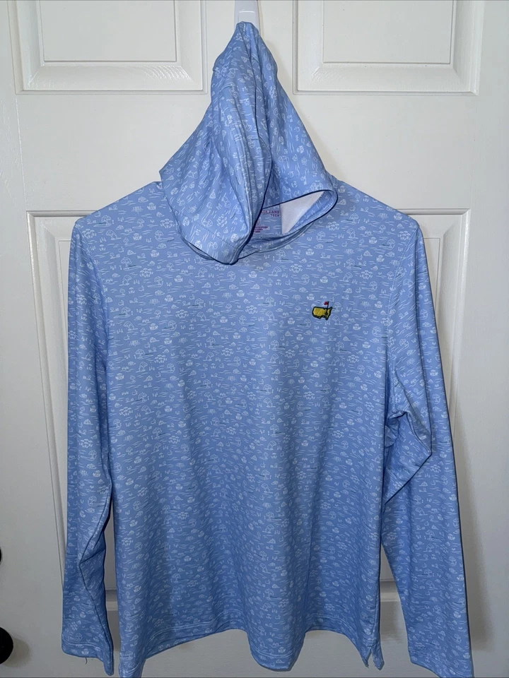 NWOT Masters Magnolia Lane Blue with White Icons Performance Tech Hoodie Size M - Image 3 of 4