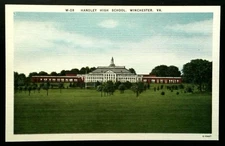 Vintage Linen Postcard Handley High School Winchester VA Litho 1930s