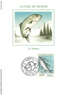AUXP2-0063-POISSON-CARTE-MAXIMUM - Nature De France - der Lachs