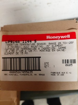Honeywell LP914a 1144 5 Insertion Temperature Sensor: Range 25 To +125f