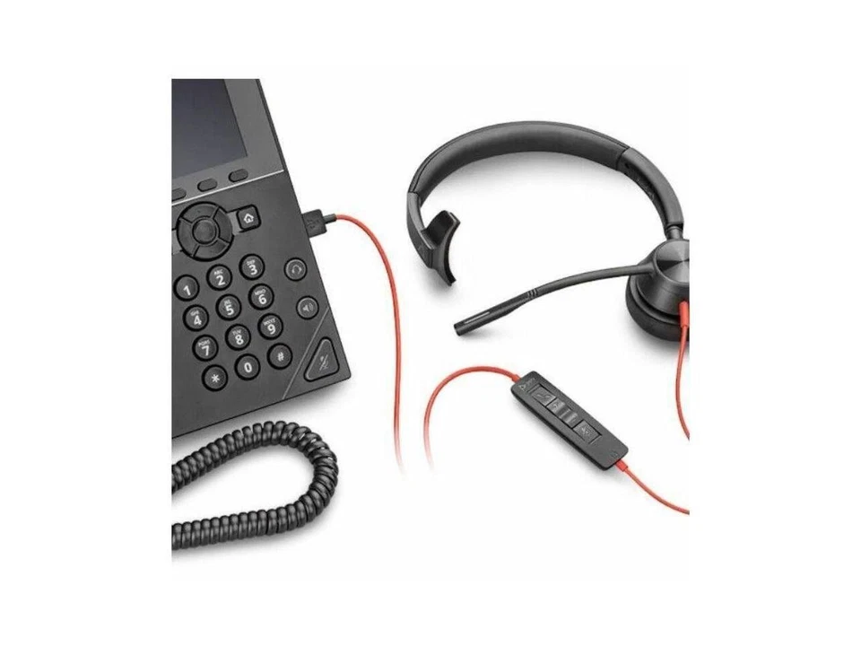 Poly Blackwire 3310 Monaural USB-C Headset +USBC/A Adapter - Mono - USB Type C, - Image 2 of 4