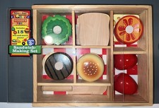    Melissa  Doug Wooden Sandwich-Making Set   18 Pieces