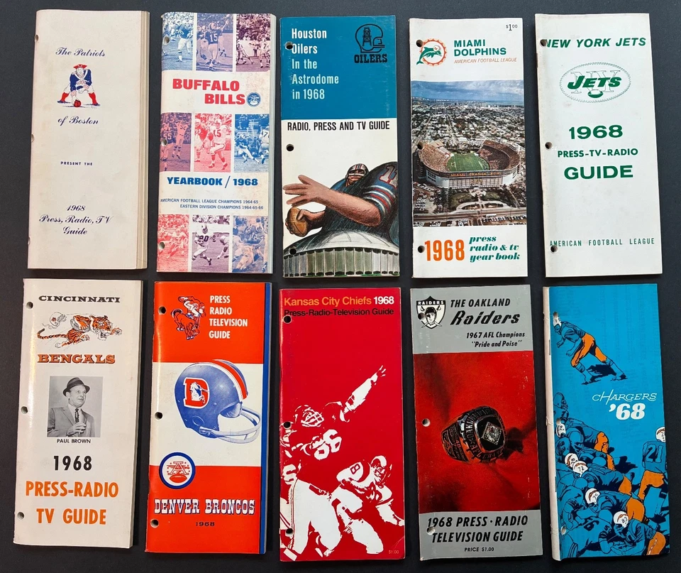 COMPLETE 1968 AFL AMERICAN FOOTBALL LEAGUE PRESS RADIO TV GUIDES in Binder! - Image 3 of 4